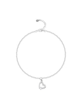 Silver Heart Pendant Bracelet