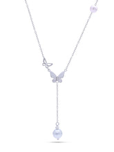Butterfly Pearl Necklace |Pure 925 Silver