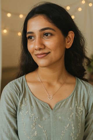 Rose Gold Heart Necklace|925 Pure Silver